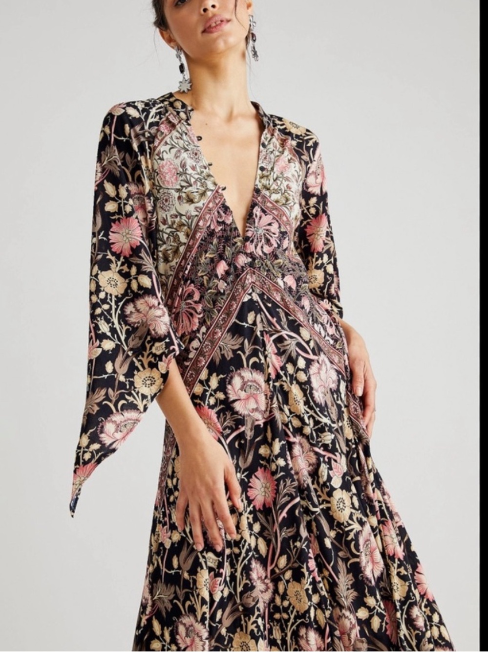 Jen's Pirate Booty Baroque Hyacinth Batwing Boho Maxi Dress - Picture 3 of 14